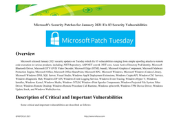 S Security Patches for January 2021 Fix 83 Security Vulnerabilities