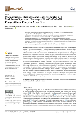 Microstructure, Hardness, and Elastic Modulus of a Multibeam-Sputtered Nanocrystalline Co-Cr-Fe-Ni Compositional Complex Alloy Film