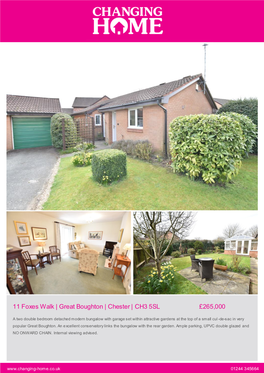 11 Foxes Walk | Great Boughton | Chester | CH3 5SL £265,000