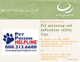 Pet Poisoning and Medication Safety Tips