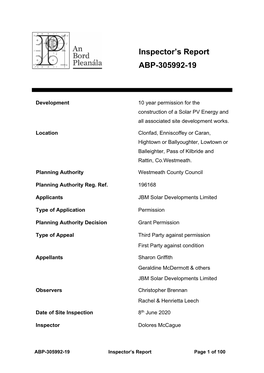 Inspector's Report ABP-305992-19