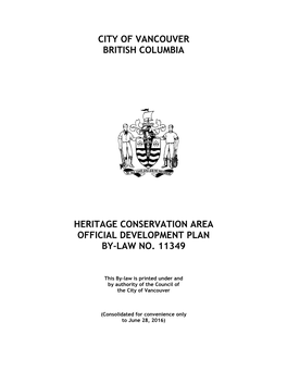 City of Vancouver British Columbia Heritage