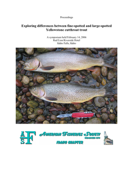 (“Snake River”\) and Large-Spotted Yellowstone Cutthroat Trout