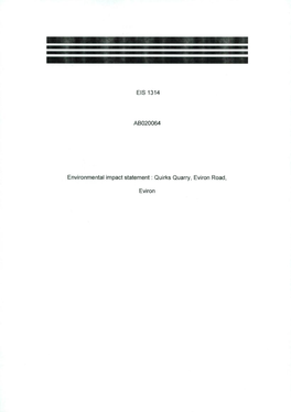 EIS 1314 Environmental Impact Statement: Quirks Quarry, Eviron