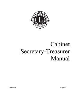 Cabinet Secretary-Treasurer Manual