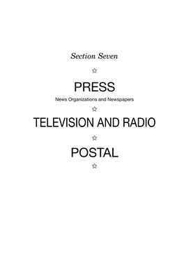 Press Television and Radio Postal