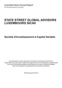State Street Global Advisors Luxembourg Sicav