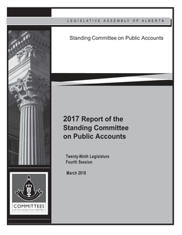 2017 Report of the Standing Committee on Public Accounts