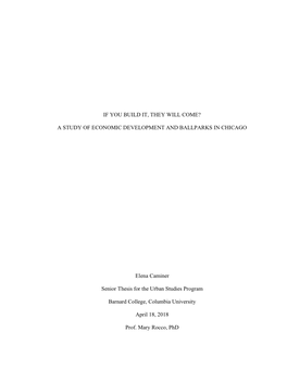 A Study of Economic Development and Ballparks in Chicago