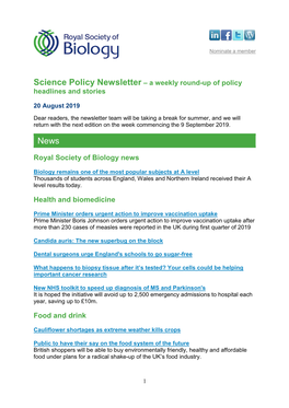 Royal Society of Biology News Health and Biomedicine Food and Drink