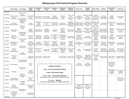 Albuquerque Folk Festival Program Overview