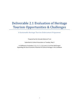 Deliverable 2.1 Evaluation of Heritage Tourism Opportunities & Challenges