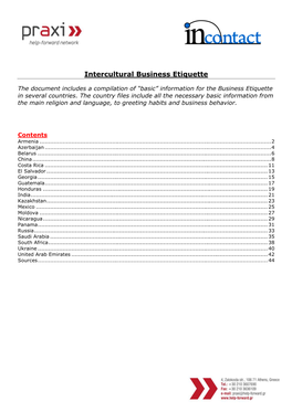 Intercultural Business Etiquette