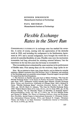 Flexible Exchange Rates in the Short Run