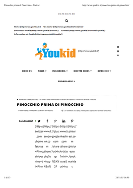 Pinocchio Prima Di Pinocchio ~ Youkid