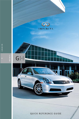 2005 G35 Quick Reference Guide