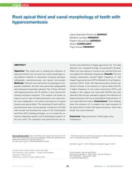Root Apical Third and Canal Morphology of Teeth with Hypercementosis