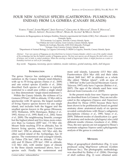 Four New Napaeus Species (Gastropoda: Pulmonata: Enidae) from La Gomera (Canary Islands)