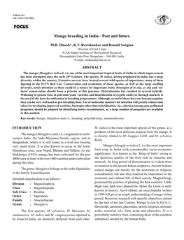 Mango Breeding in India - Past and Future