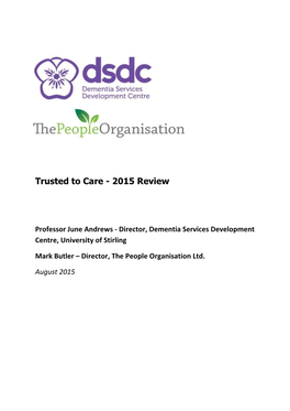 Trusted to Care - 2015 Review