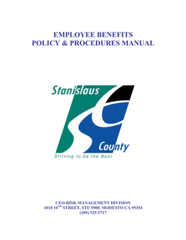 Employee Benefits Policy and Procedures Manual