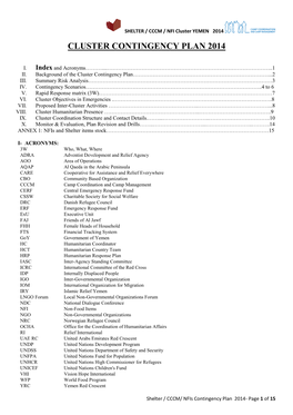Cluster Contingency Plan 2014