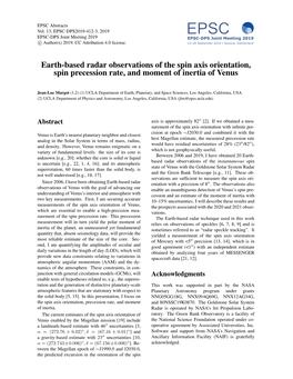 Earth-Based Radar Observations of the Spin Axis Orientation, Spin Precession Rate, and Moment of Inertia of Venus