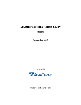 Sounder Stations Access Study