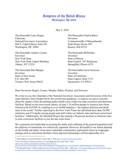 May 5, 2020 the Honorable Larry Hogan Chairman National Governors Association 444 N. Capitol Street, Suite 267 Washington, DC