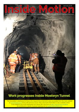 Work Progresses Inside Moelwyn Tunnel