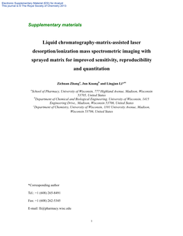 Liquid Chromatography-Matrix-Assisted Laser Desorption/Ionization