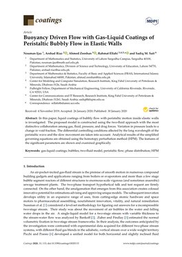 Buoyancy Driven Flow with Gas-Liquid Coatings of Peristaltic Bubbly Flow in Elastic Walls