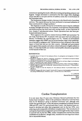 Cardiac Transplantation