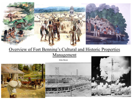 Overview of Fort Benning's Cultural and Historic Properties Management
