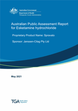 Australian Public Assessment Report for Esketamine Hydrochloride