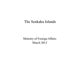 The Senkaku Islands