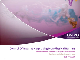 Control of Invasive Carp Using Non-Physical Barriers