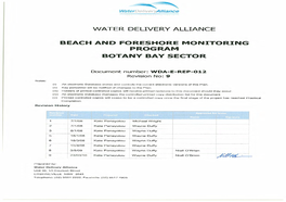 Beach and Foreshore Monitoring Program, Botany Bay Sector