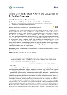 Shark Activity and Congestion of the Surfing Commons