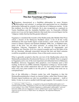 The Zen Teachings of Nagarjuna by Vladimir K., June 2004