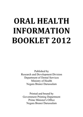 Oral Health Information Booklet 2012