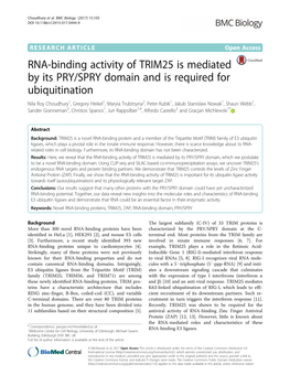 RNA-Binding Activity of TRIM25 Is Mediated by Its PRY/SPRY Domain