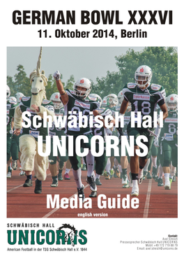 UNICORNS German Bowl 36 Media Guide English
