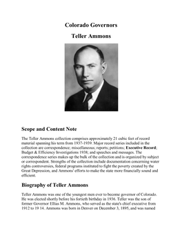 Colorado Governors Teller Ammons