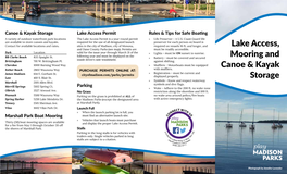 Lake Access, Mooring and Canoe & Kayak Storage