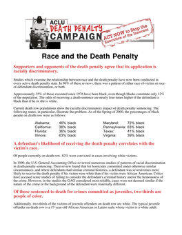 Race and the Death Penalty