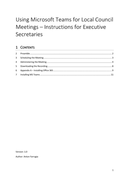 Using Microsoft Teams for Local Council Meetings – Instructions for Executive Secretaries