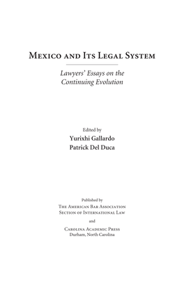 Mexico and Its Legal System