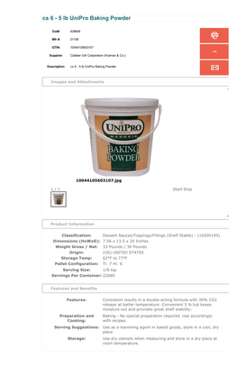 Cs 6Ана5 Lb Unipro Baking Powder