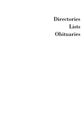 Directories Lists Obituaries National Jewish Organizations*